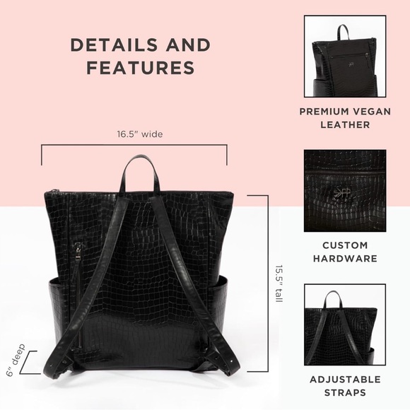 Freshly Picked Pink Crocodile-Textured Backpack - Picture 9 of 11